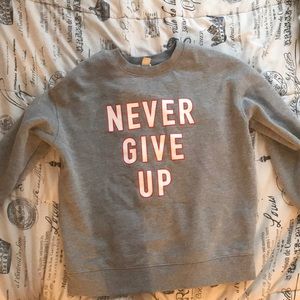 Gray long sleeved sweatshirt, worn about 2 times